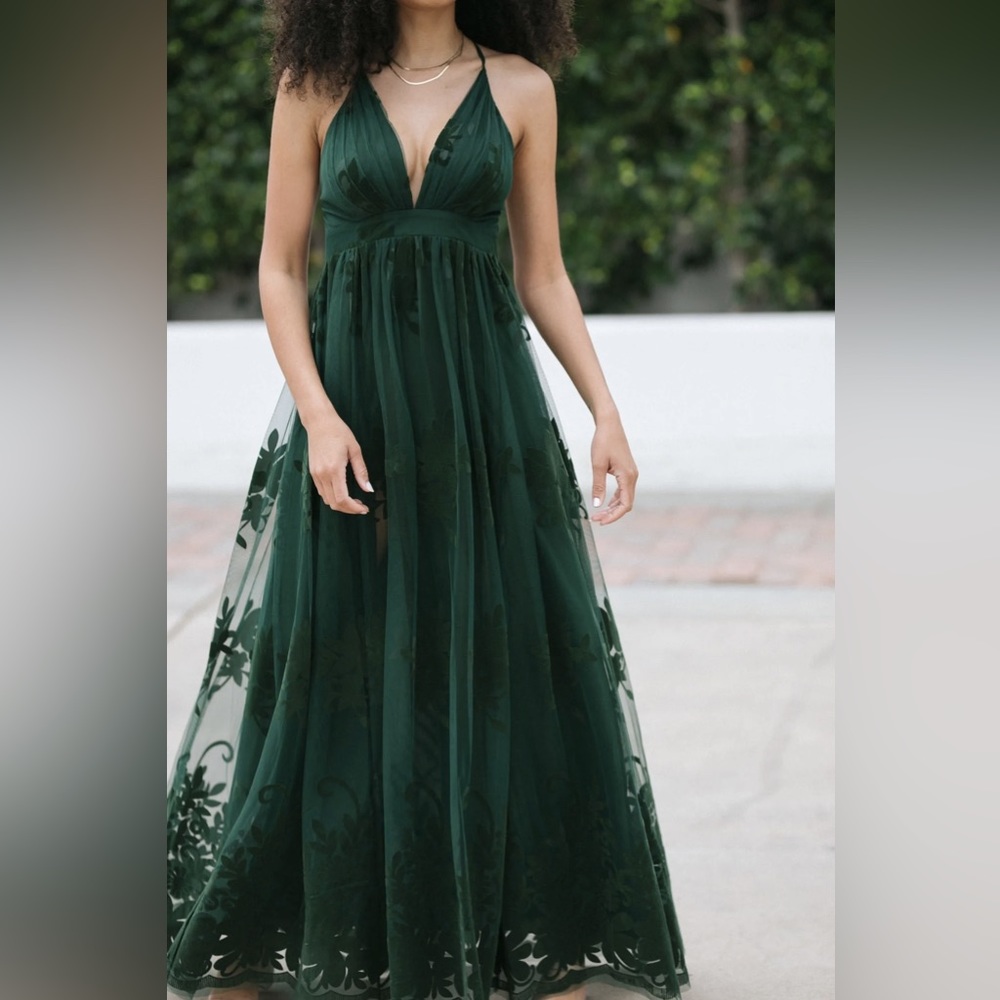 NEVER WORN emerald green maxi dress-formal size L